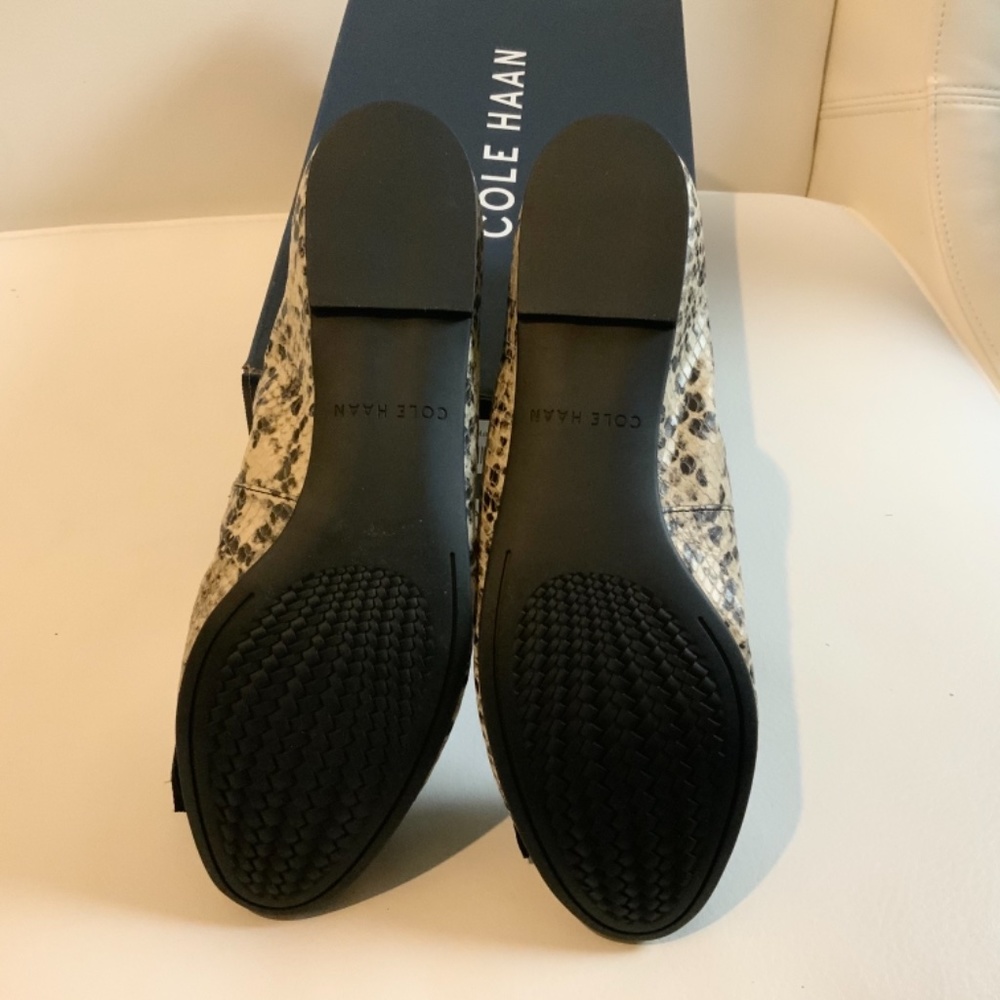 Cole Haan Tali Soft Bow Leather Snake Ballet Flat - Picture 7 of 14